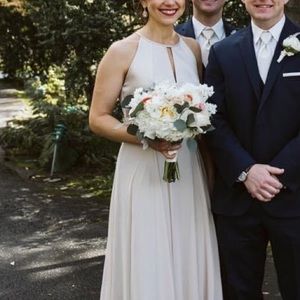 Champagne colored bridesmaids dress